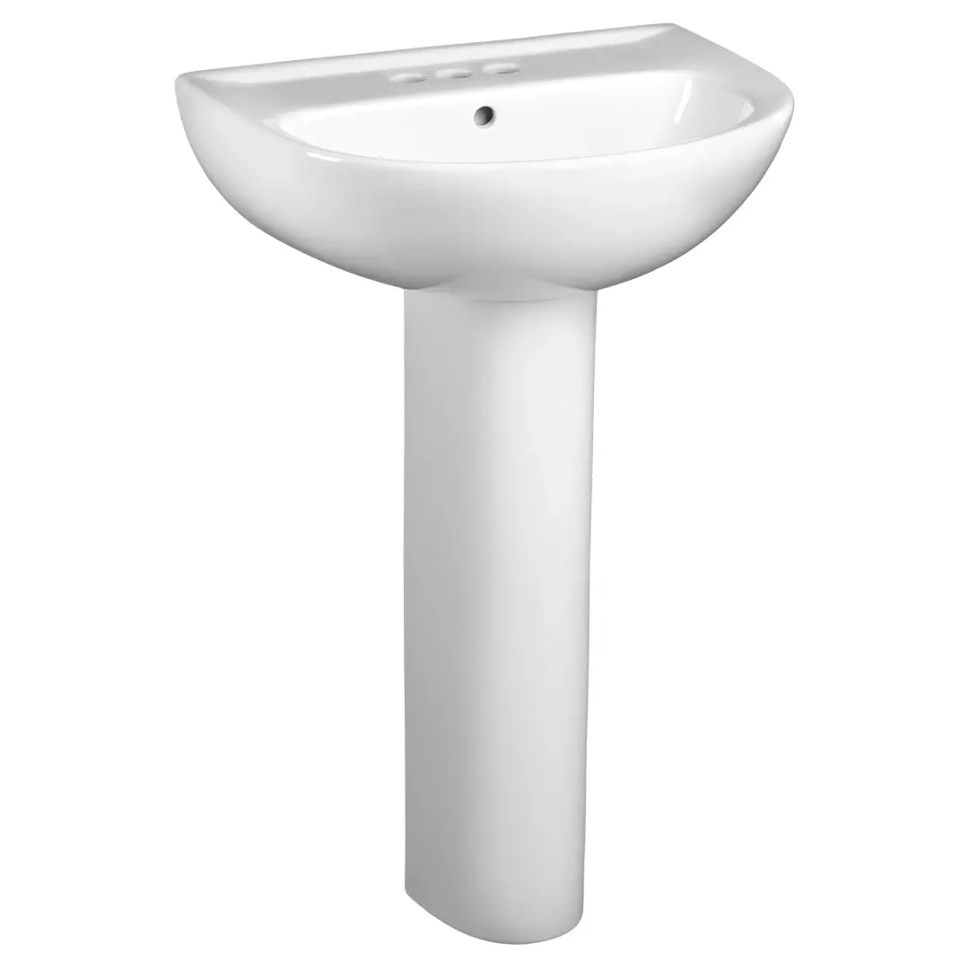 Evolution® 4-Inch Centerset Pedestal Sink Top and Leg Combination material