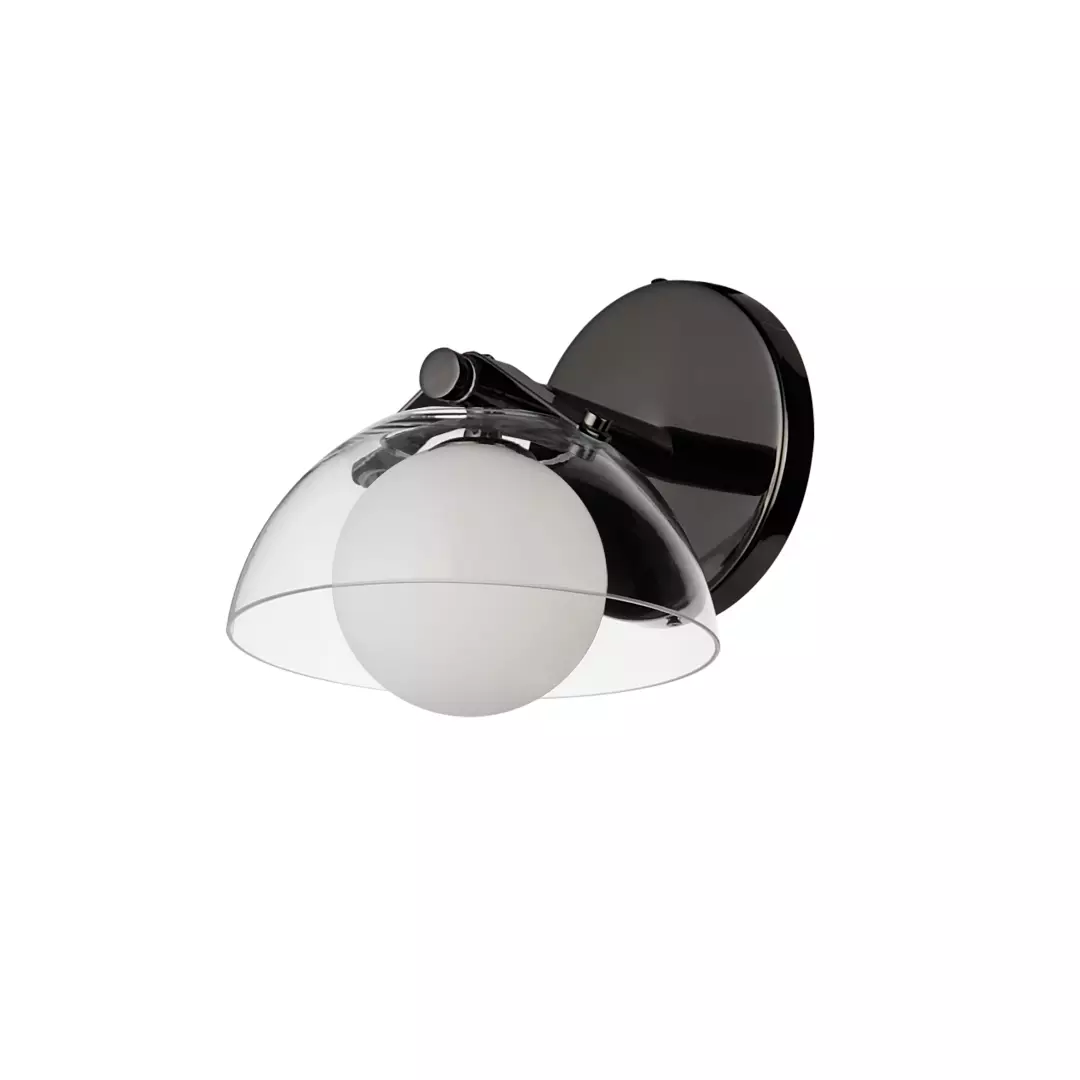 Domain 1-Light Wall Sconce - Clear/Black Nickel material