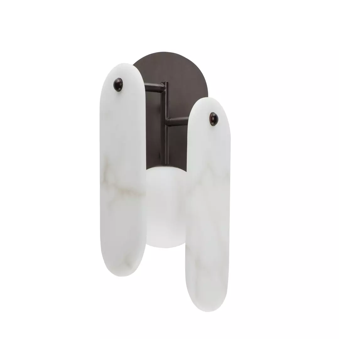 Megalith LED Wall Sconce - Alabaster material