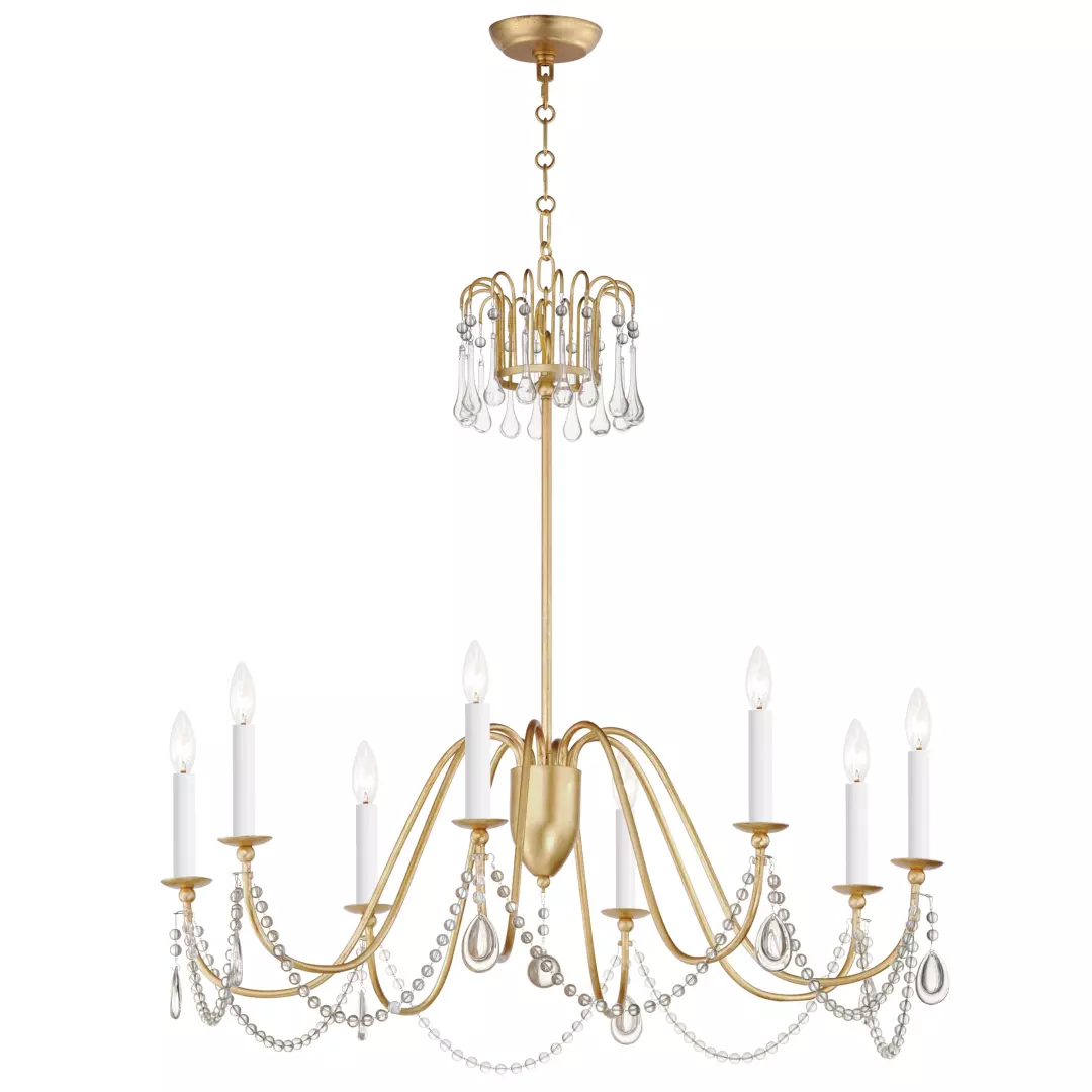 Plumette 8-Light Chandelier w Crystal material
