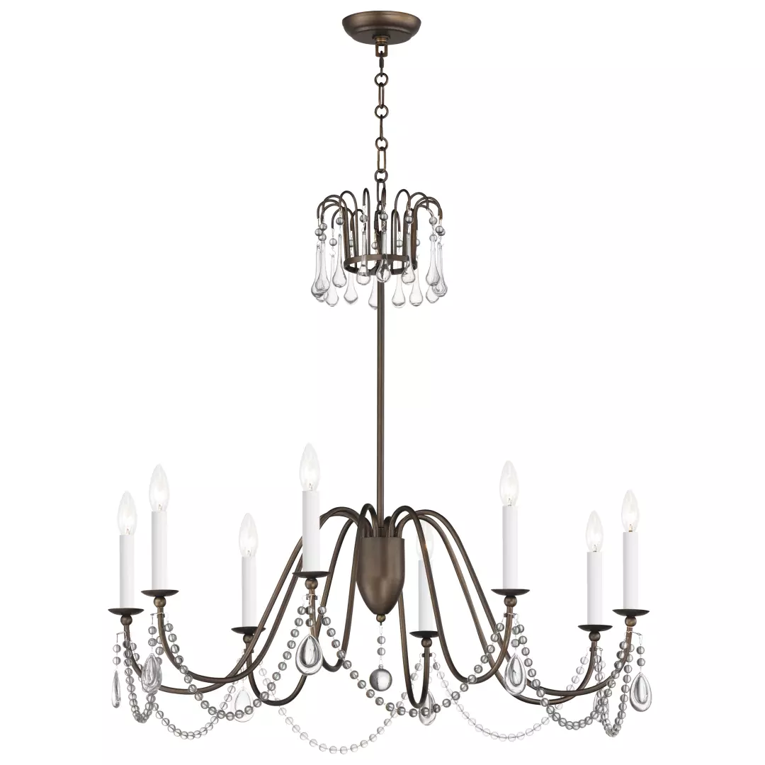 Plumette 8-Light Chandelier w Crystal material