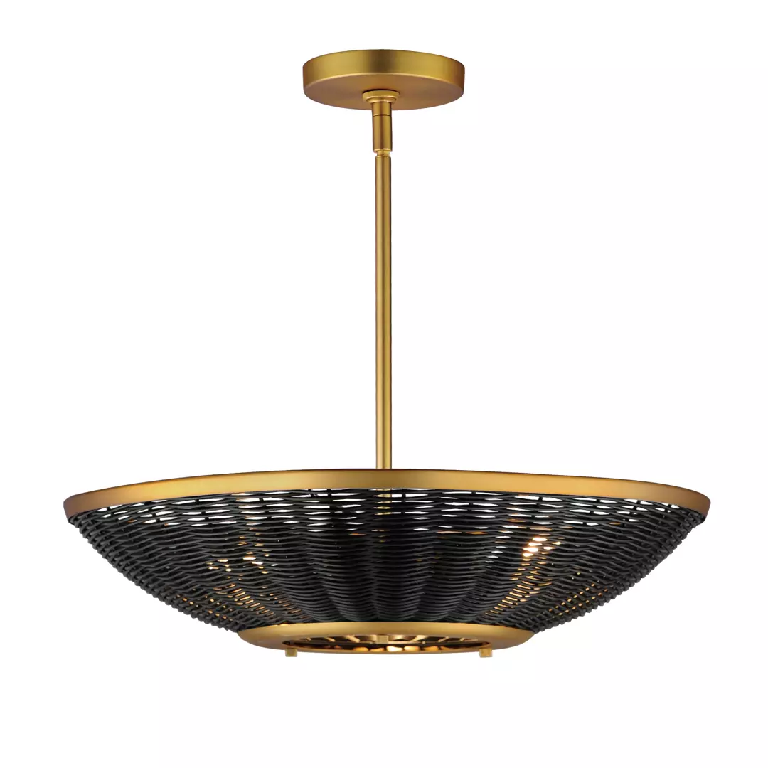 Rattan 20" 3-Light Pendant material