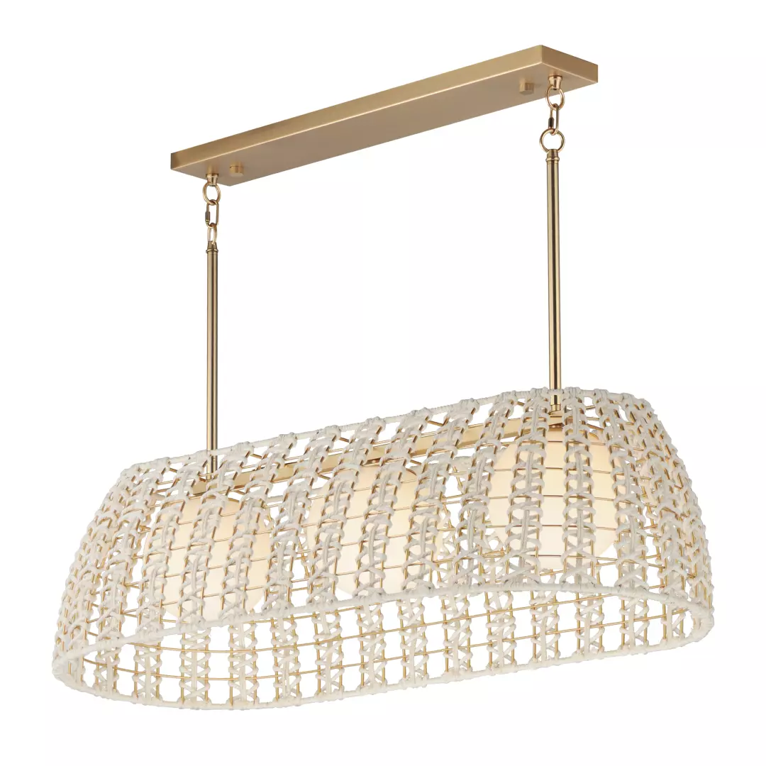 Macrame 3-Light Linear Pendant material