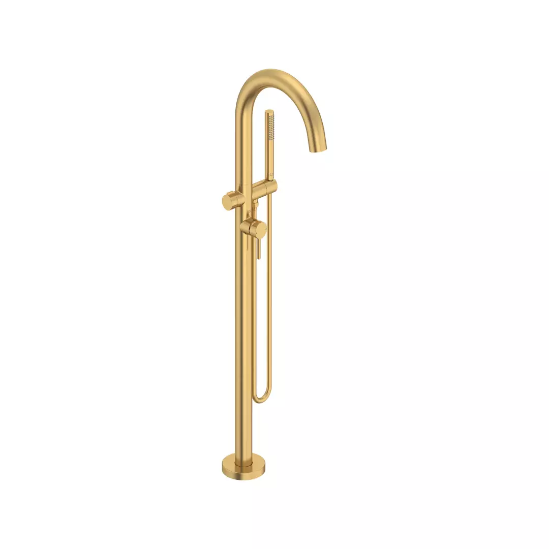 Contemporary Round Freestanding Bathtub Filler With Lever Handle Faucet for Flash® Rough-In Valve material