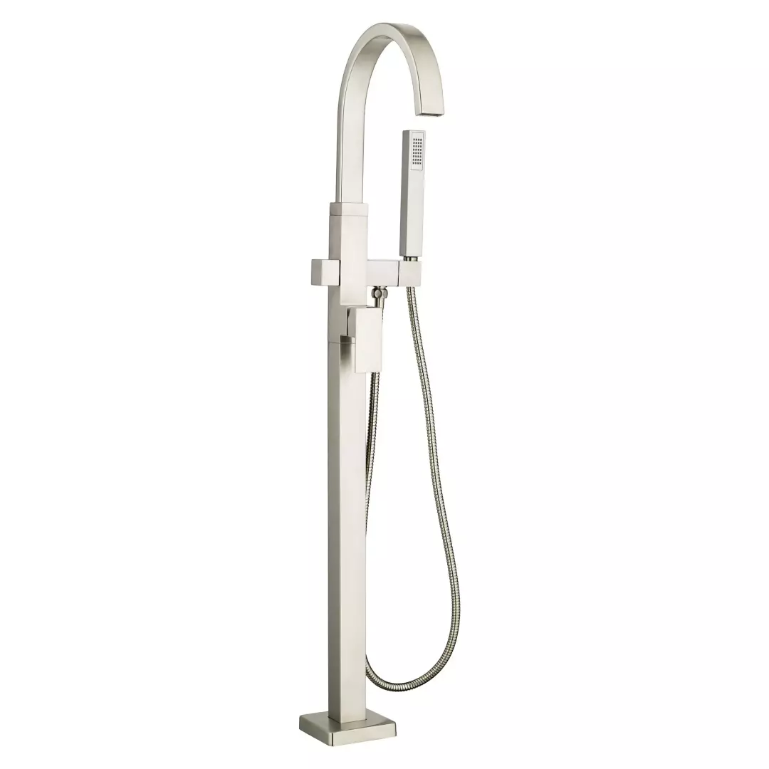 Contemporary Square Freestanding Bathtub Faucet With Lever Handle for Flash® Rough-In Valve material