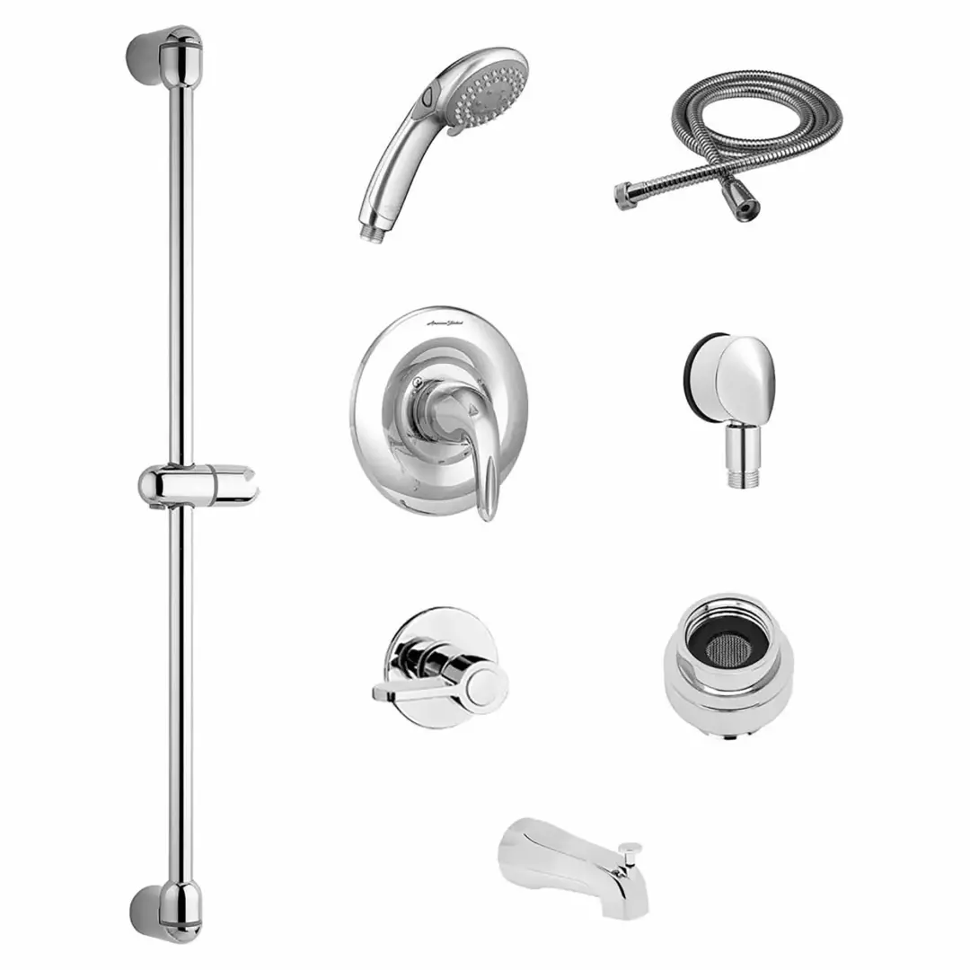 Commercial Shower System Trim Kit 1.5 gpm/5.7 Lpm With 36-Inch Slide Bar, Hand Shower and Tub Spout material