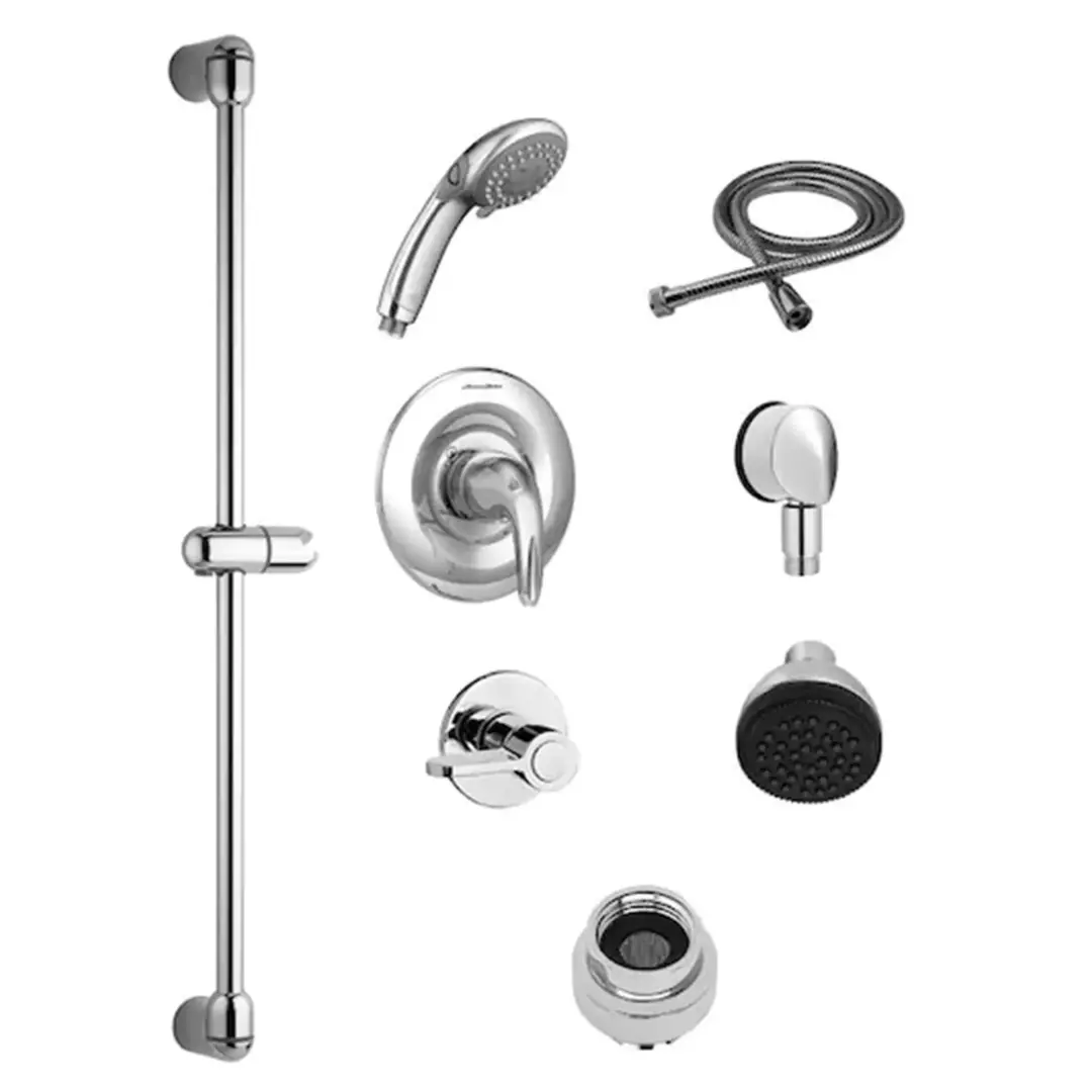 Commercial Shower System Trim Kit 2.5 gpm/9.5 Lpm With 36-Inch Slide Bar, Hand Shower and Showerhead material