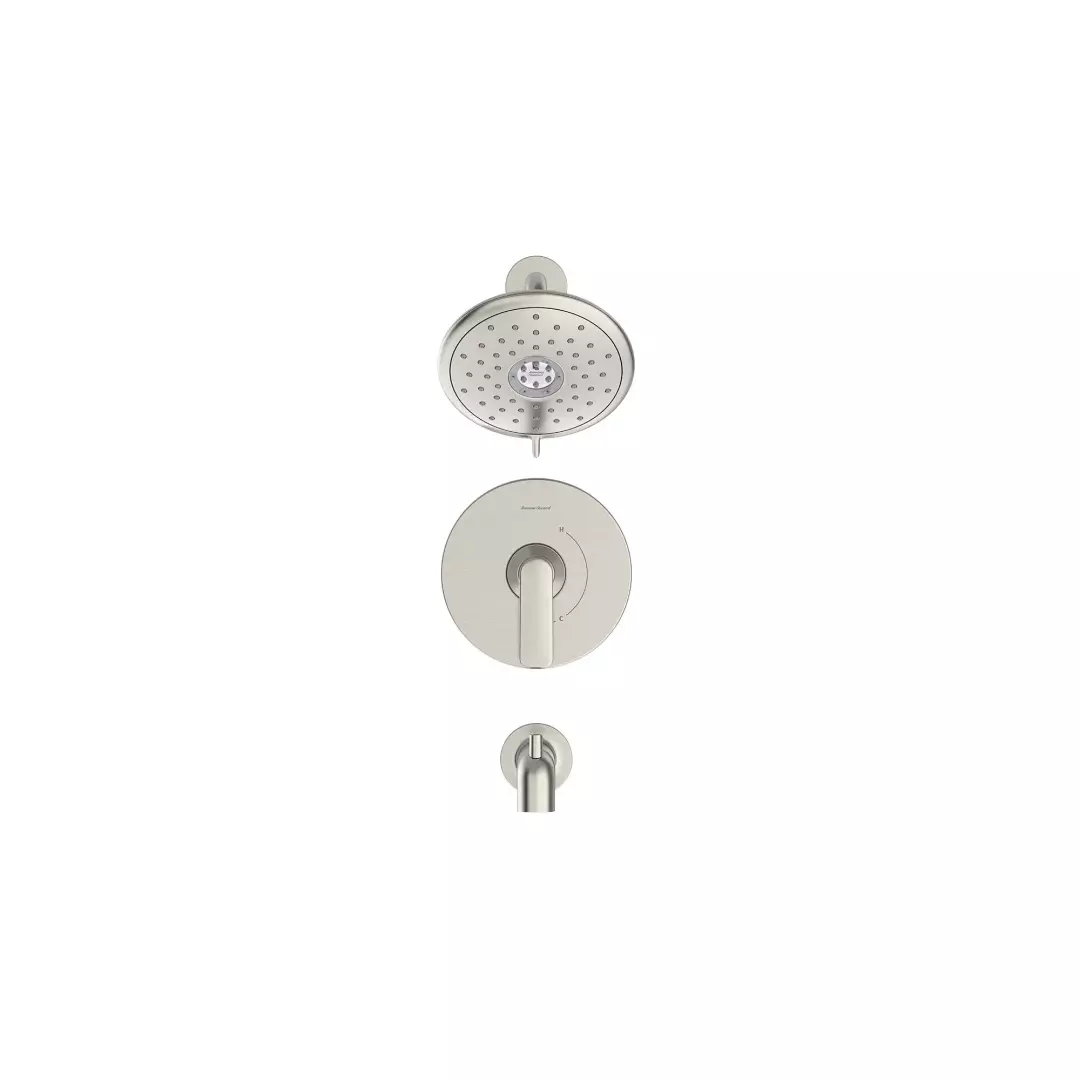Aspirations 1.8 gpm/6.8 L/min Tub and Shower Trim Kit With Water-Saving Showerhead and Double Ceramic Pressure Balance Cartridge With Lever Handle material