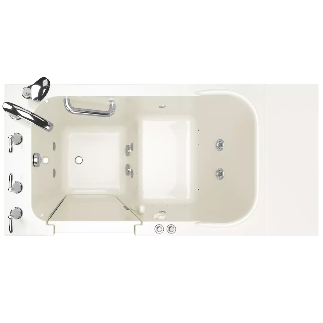 Gelcoat Value Series 28x48-Inch Walk-in Bathtub with Combination Air Spa and Whirlpool Systems Left Hand Door and Drain material