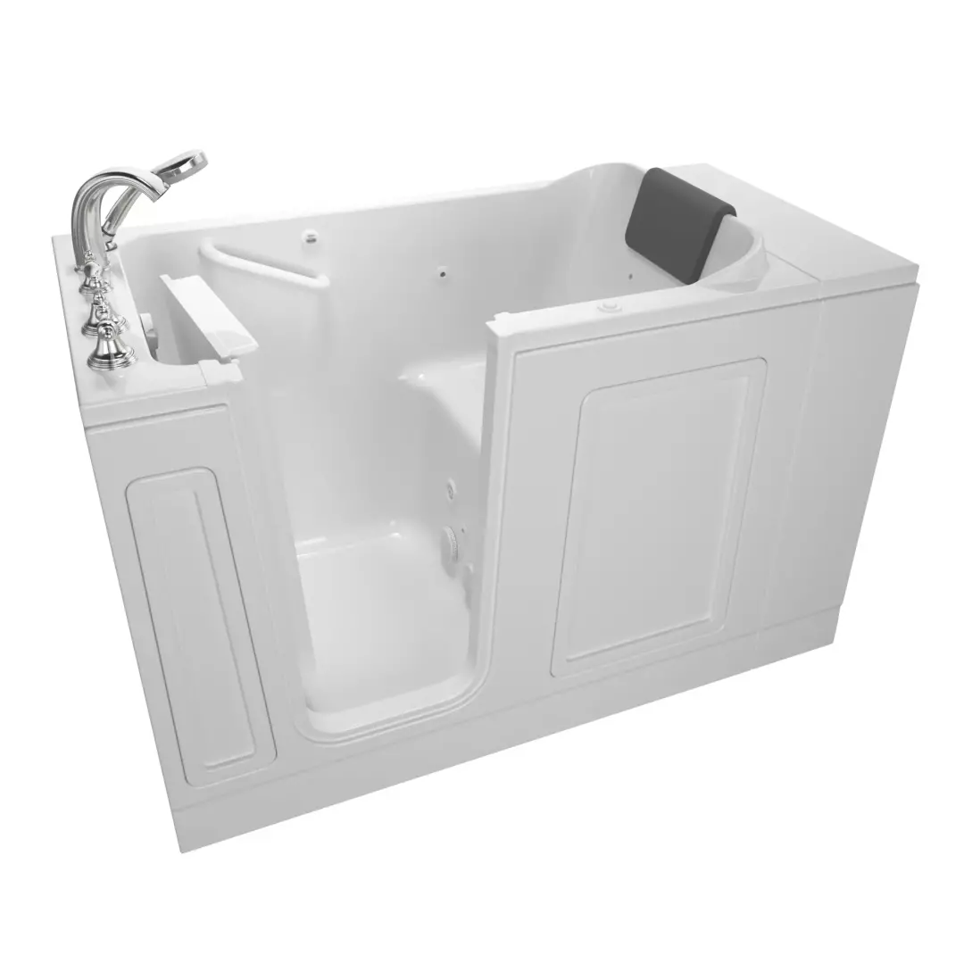 Acrylic Luxury Series 30 x 51 -Inch Walk-in Tub With Whirlpool System - Left-Hand Drain With Faucet material