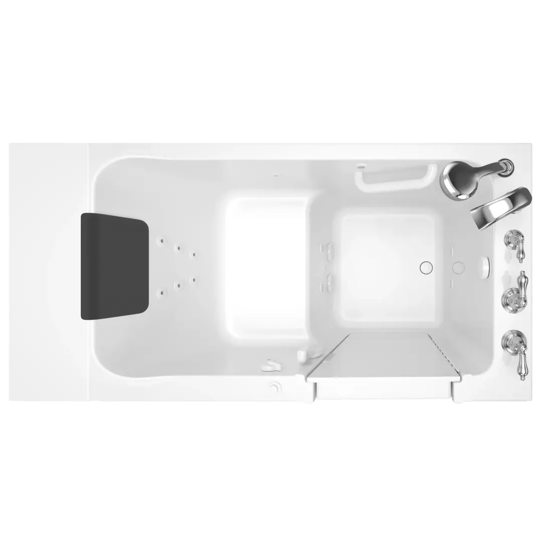 Acrylic Luxury Series 30 x 51 -Inch Walk-in Tub With Whirlpool System - Right-Hand Drain With Faucet material