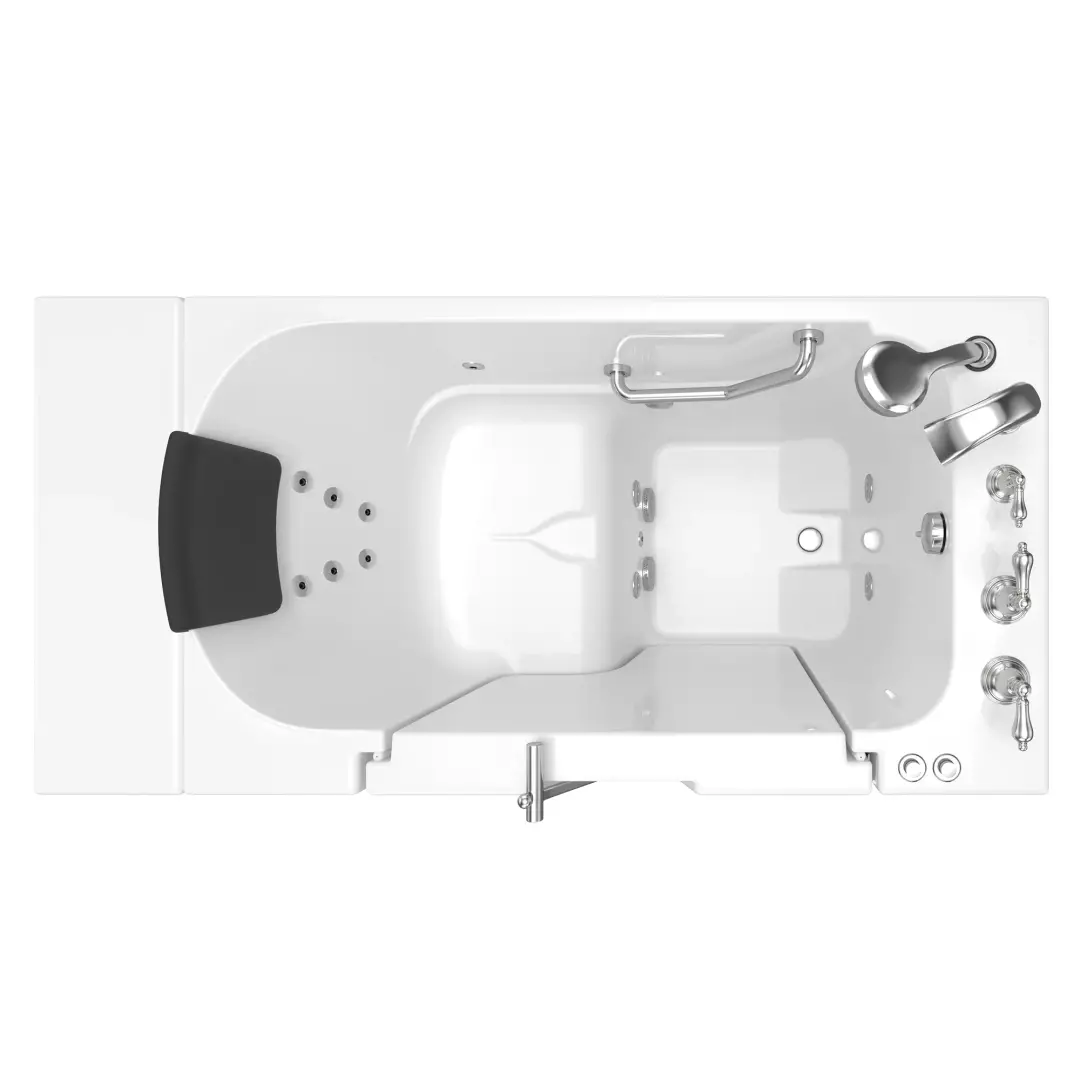 Gelcoat Premium Series 30 x 52 -Inch Walk-in Tub With Whirlpool System - Right-Hand Drain With Faucet material