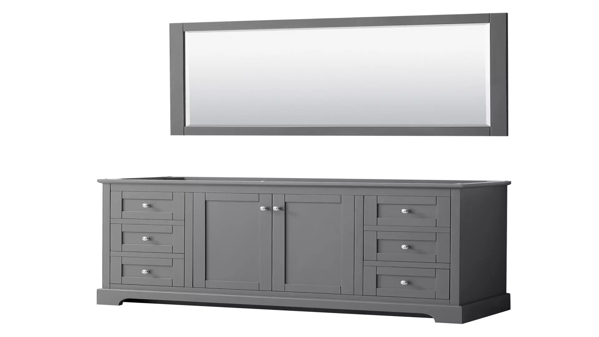 Avery 60 Inch Single Bathroom Vanity in Dark Gray, No Countertop, No Sink, and 58 Inch Mirror material