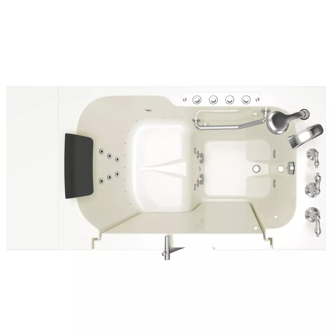 Gelcoat Premium Series 32 x 52 -Inch Walk-in Tub With Combination Air Spa and Whirlpool Systems - Right-Hand Drain With Faucet material