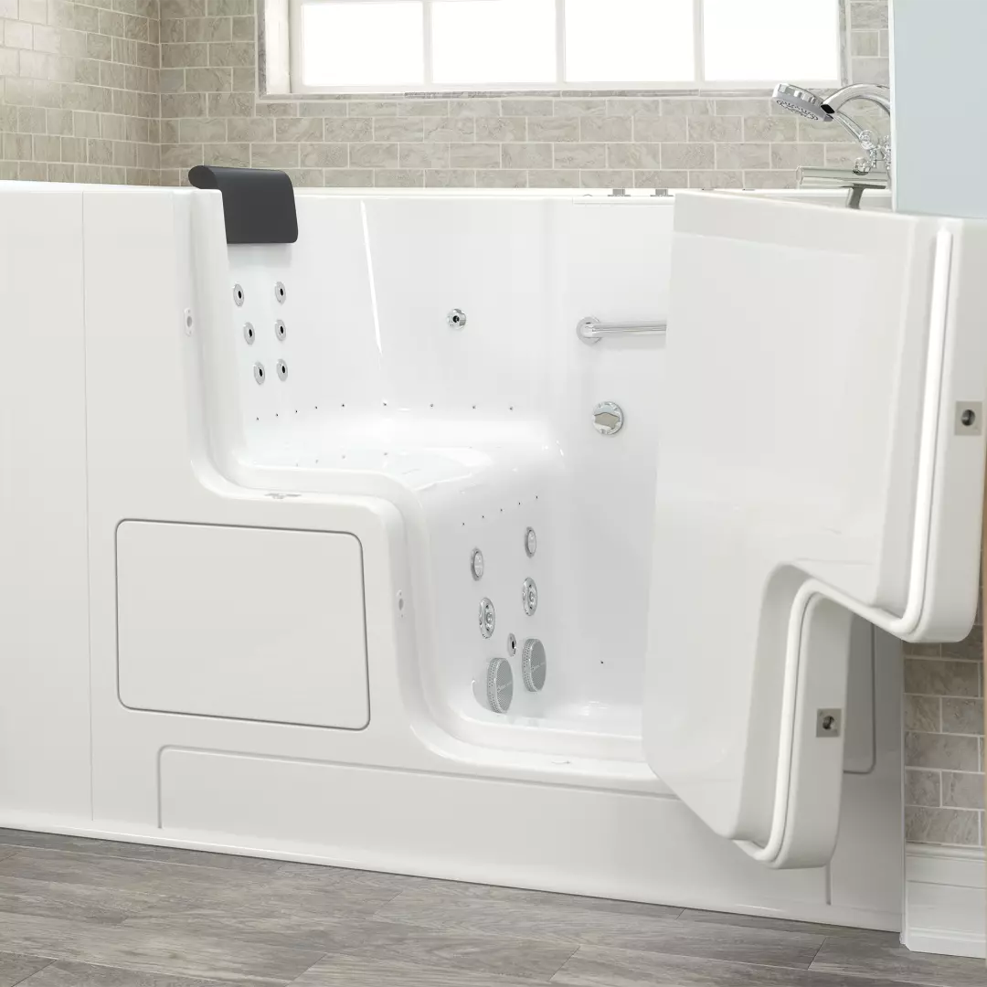 Gelcoat Premium Series 32 x 52 -Inch Walk-in Tub With Combination Air Spa and Whirlpool Systems - Right-Hand Drain With Faucet material