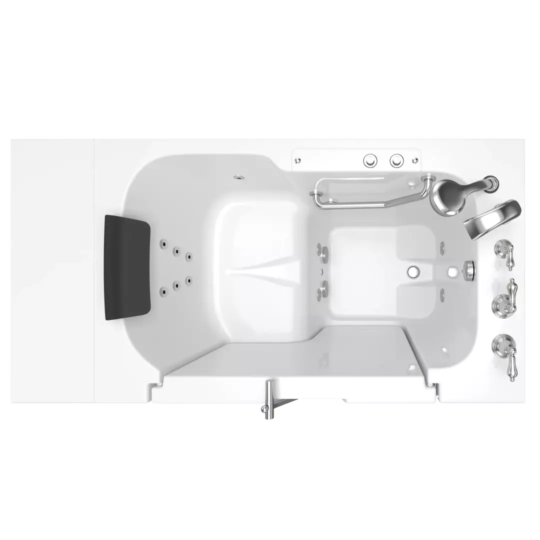 Gelcoat Premium Series 32 x 52 -Inch Walk-in Tub With Whirlpool System - Right-Hand Drain With Faucet material