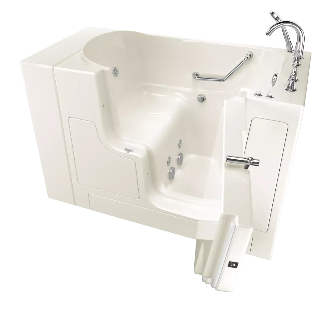 Gelcoat Premium Series 30 in. x 52 in. Outward Opening Door Walk-In Bathtub with Whirlpool system material