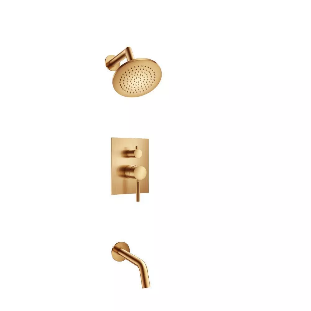Brushed Bronze PVD Two Output Shower Set With Shower Head And Tub Spout material