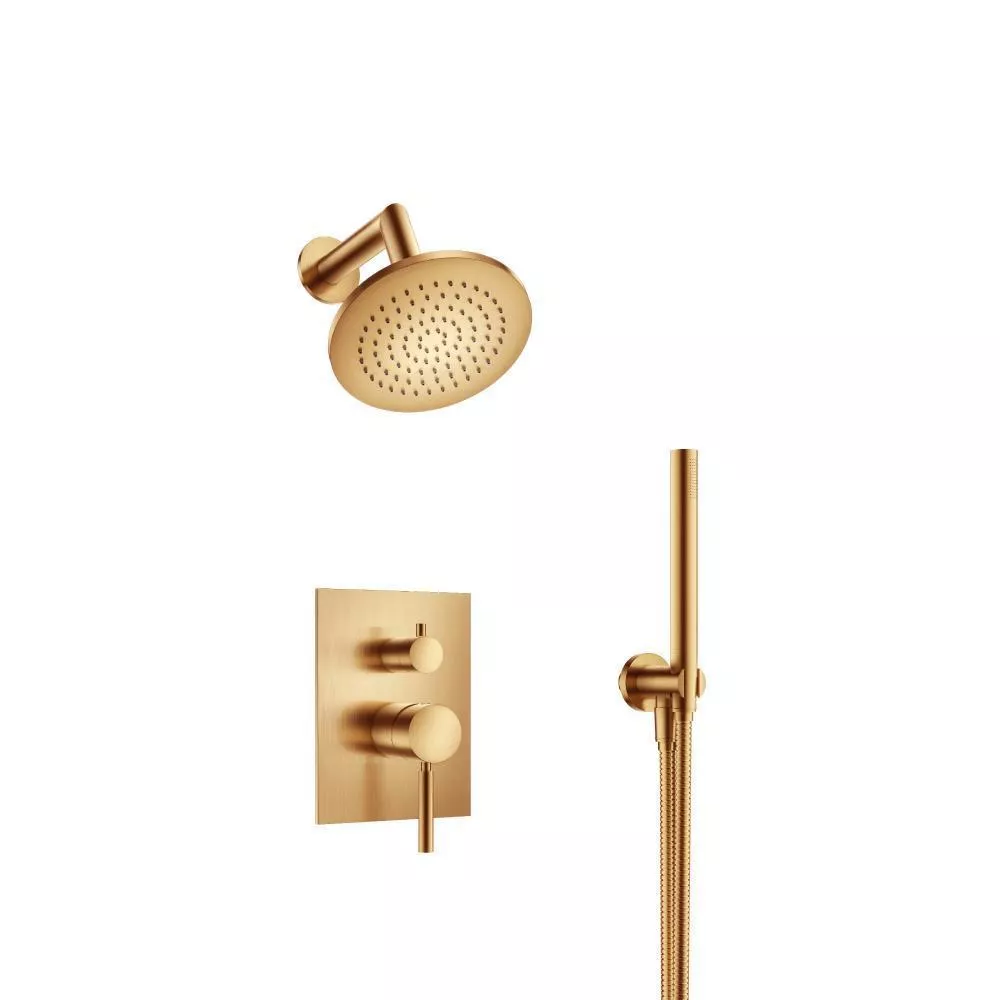 Brushed Bronze PVD Two Output Shower Set With Shower Head And Hand Held material