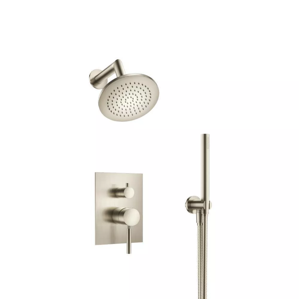 Brushed Nickel PVD Two Output Shower Set With Shower Head And Hand Held material