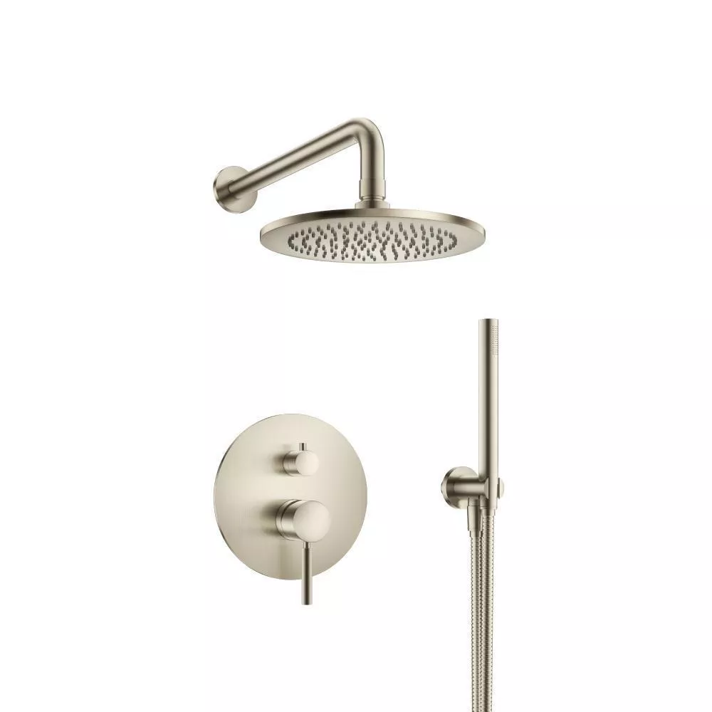 Brushed Nickel PVD Two Output Shower Set With Shower Head And Hand Held material
