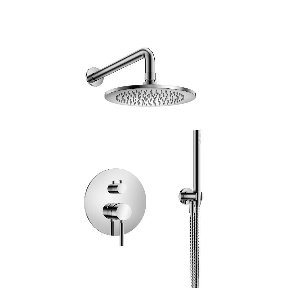 Chrome Two Output Shower Set With Shower Head And Hand Held material