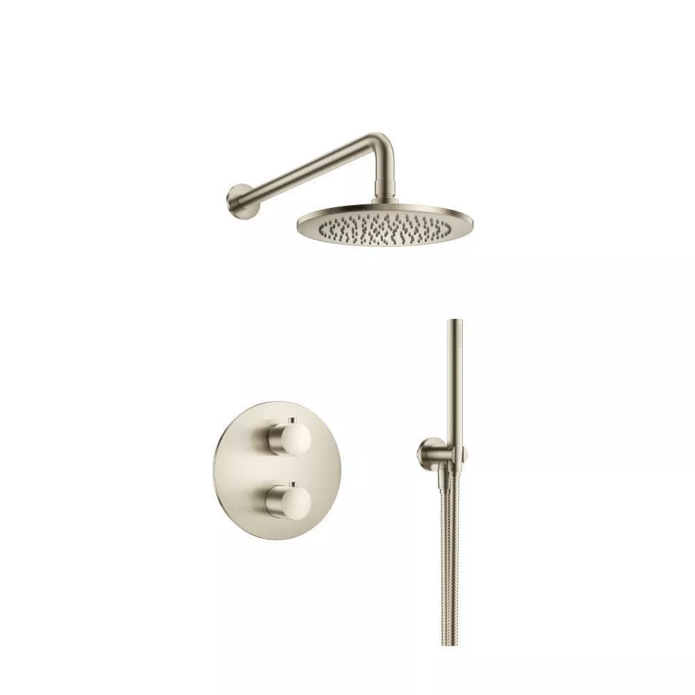 Brushed Nickel PVD Two Output Shower Set With Shower Head And Hand Held material