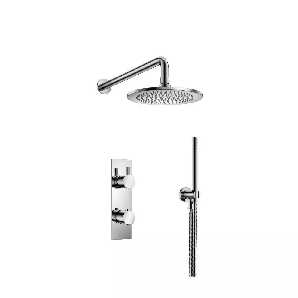 Chrome Two Output Shower Set With Shower Head And Hand Held material