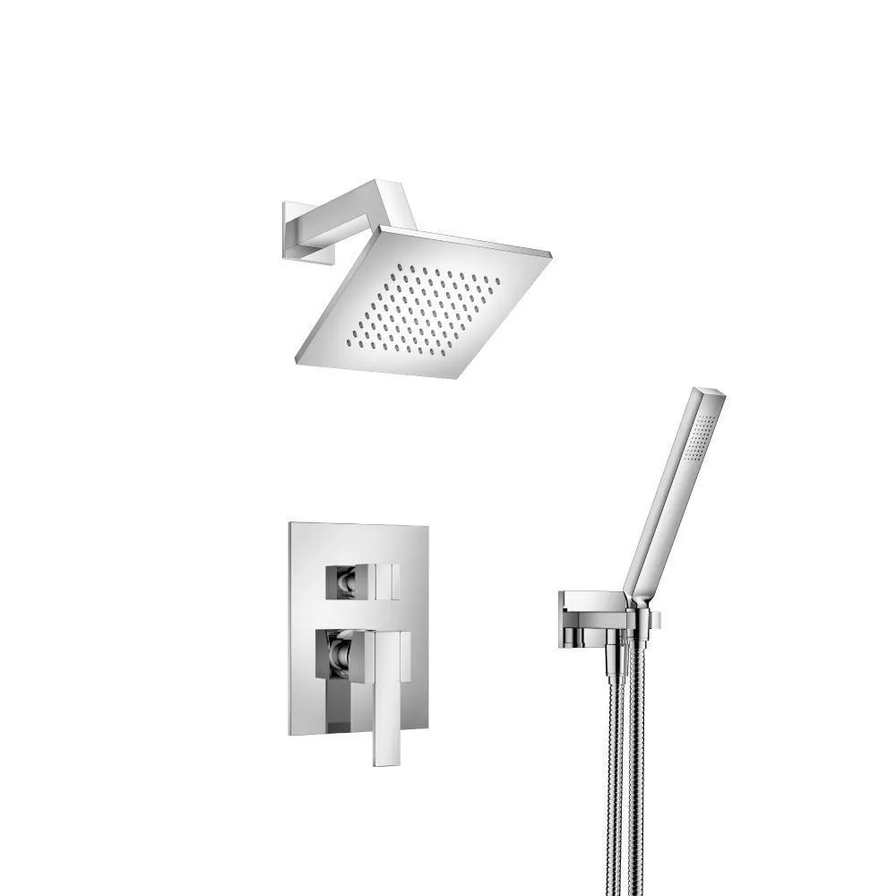 Chrome Two Output Shower Set With Shower Head And Hand Held material