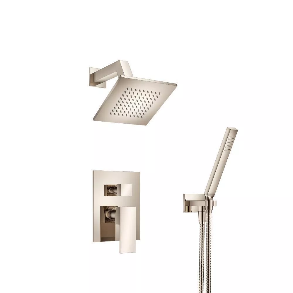Polished Nickel PVD Two Output Shower Set With Shower Head And Hand Held material