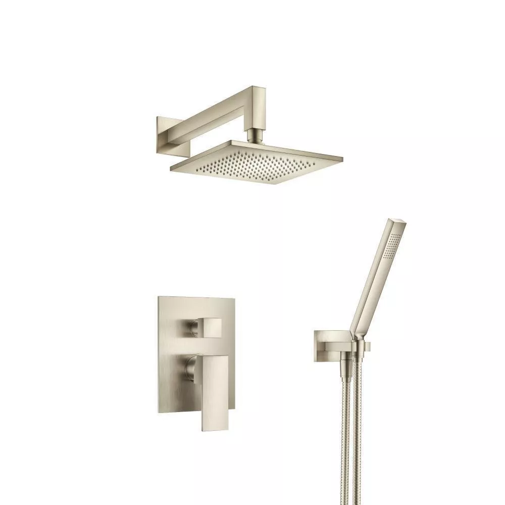 Brushed Nickel PVD Two Output Shower Set With Shower Head And Hand Held material