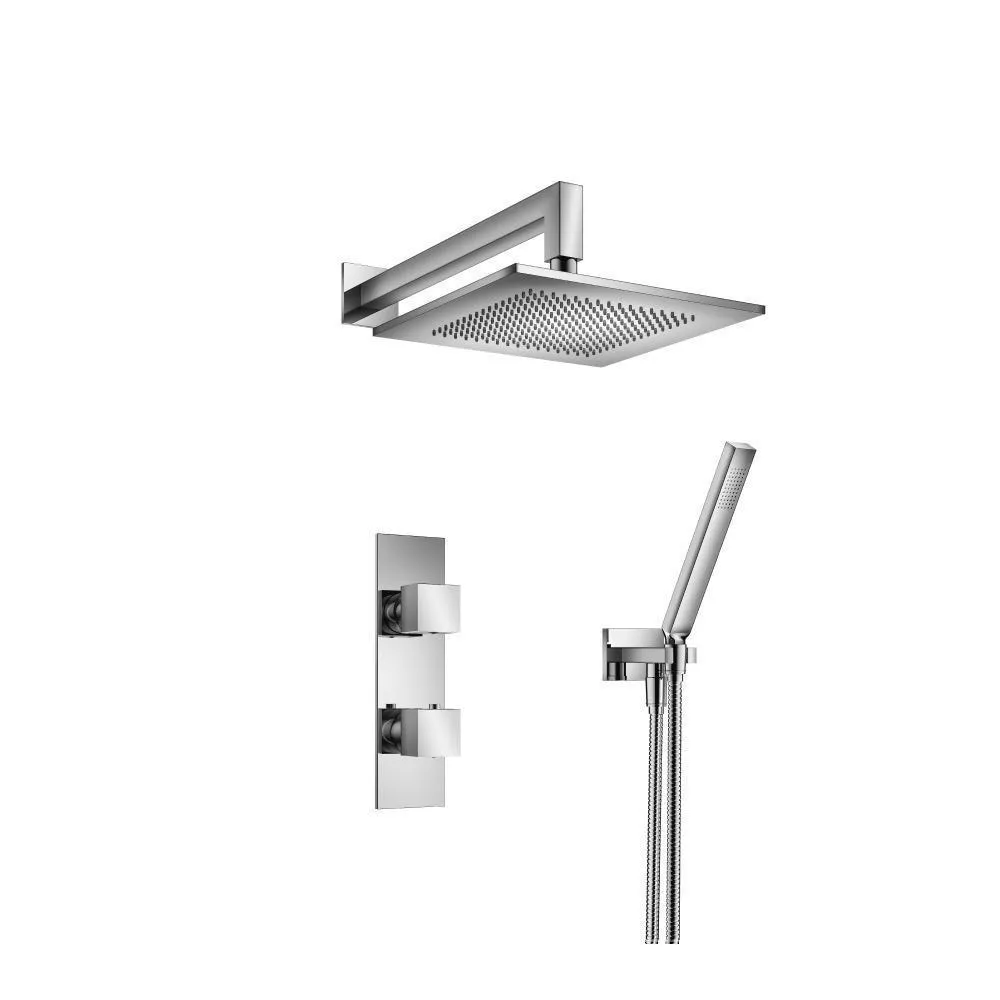 Chrome Two Output Shower Set With Shower Head And Hand Held material