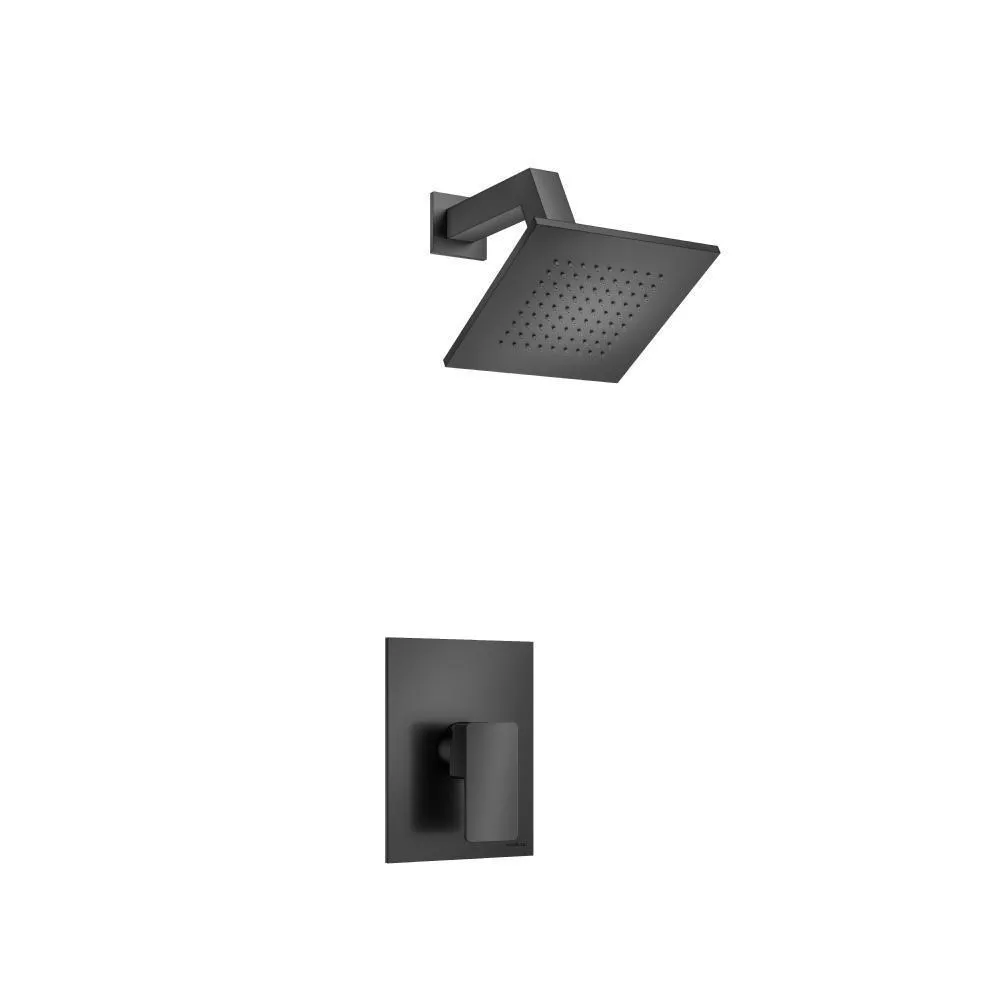 Matte Black Single Output Shower Set With Brass Shower Head & Arm material