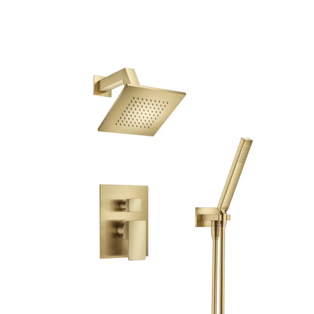 Satin Brass PVD Two Output Shower Set With Shower Head And Hand Held material