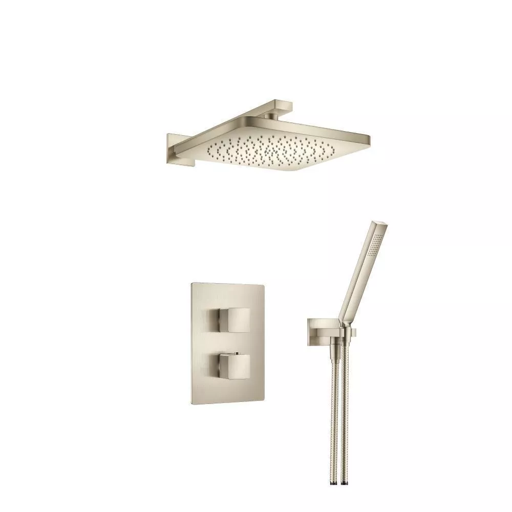 Brushed Nickel PVD Two Output Shower Set With Shower Head And Hand Held material