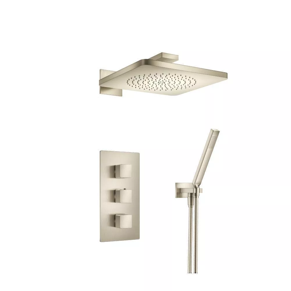 Brushed Nickel PVD Two Output Shower Set With Shower Head And Hand Held material