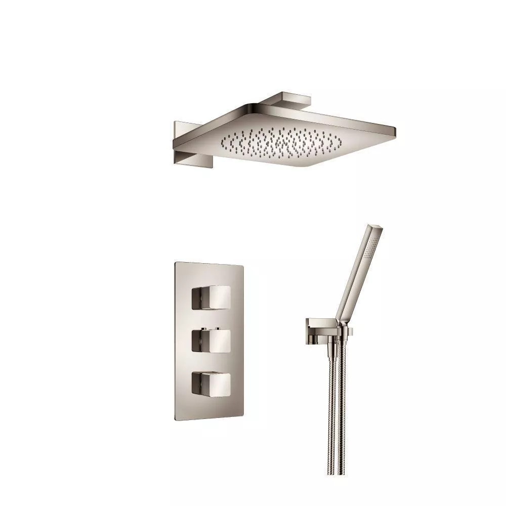 Polished Nickel PVD Two Output Shower Set With Shower Head And Hand Held material
