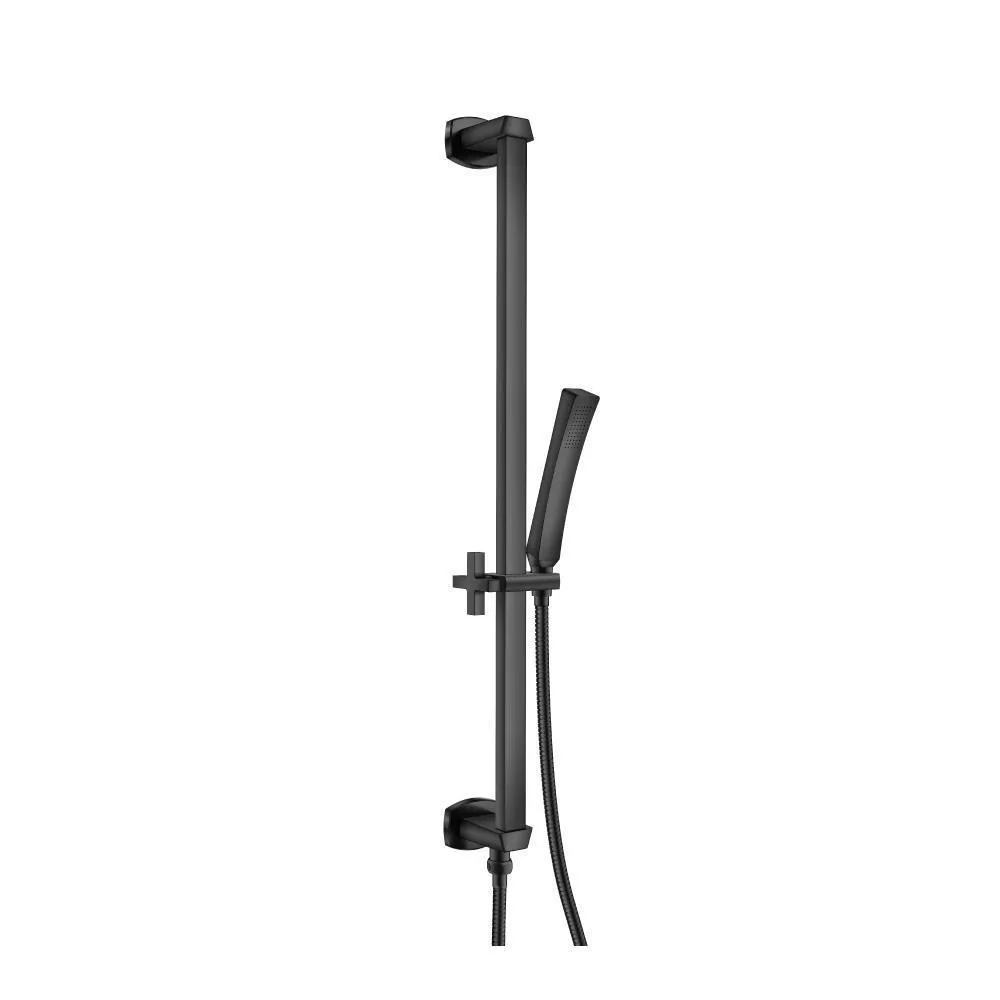 Matte Black Hand Shower Set with Slide Bar, Integrated Elbow & Hose material