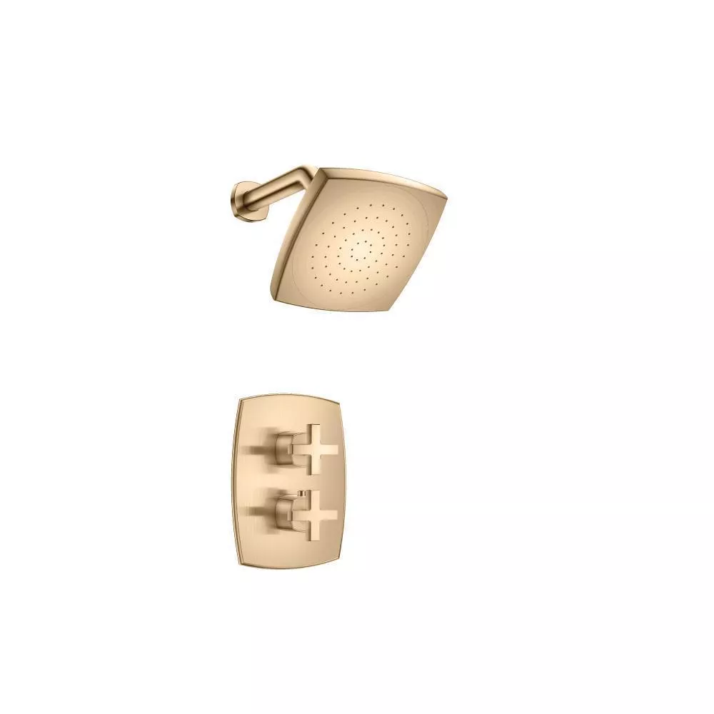 Brushed Bronze PVD Single Output Shower Set With Shower Head And Arm material