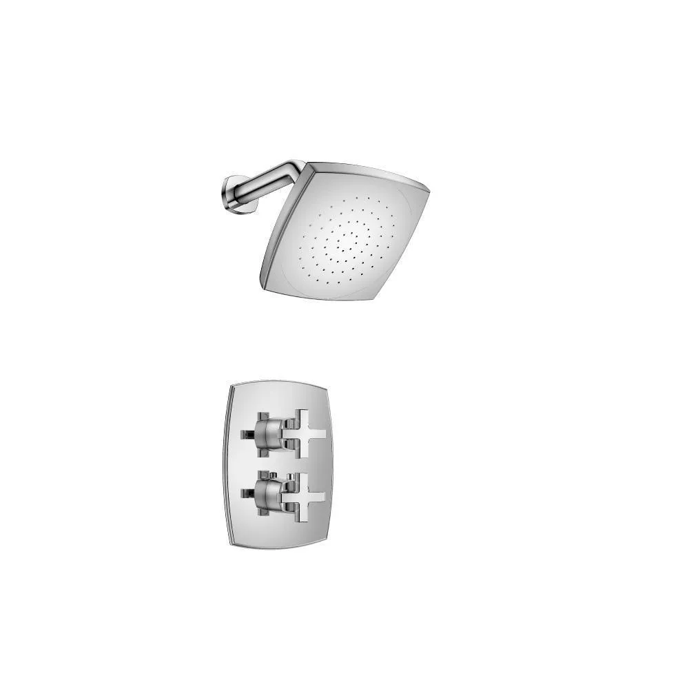 Chrome Single Output Shower Set With Shower Head And Arm material