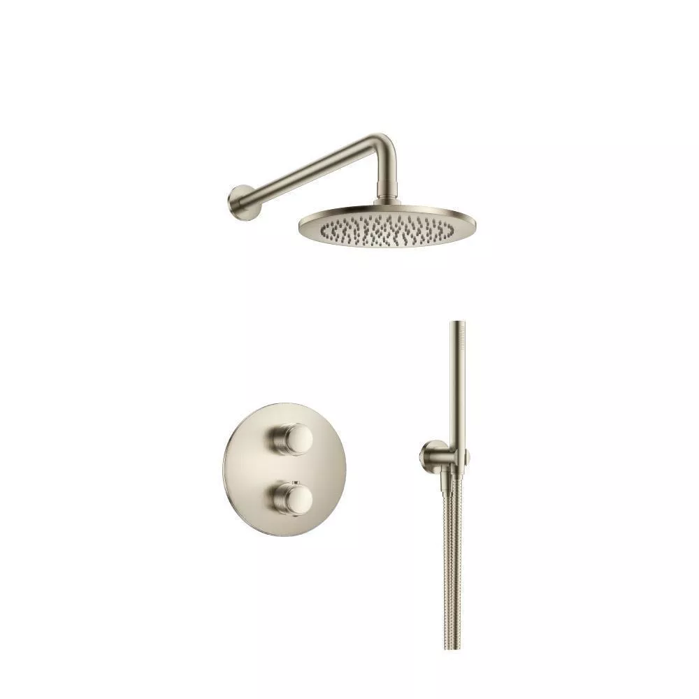 Brushed Nickel PVD Two Output Shower Set With Shower Head And Hand Held material