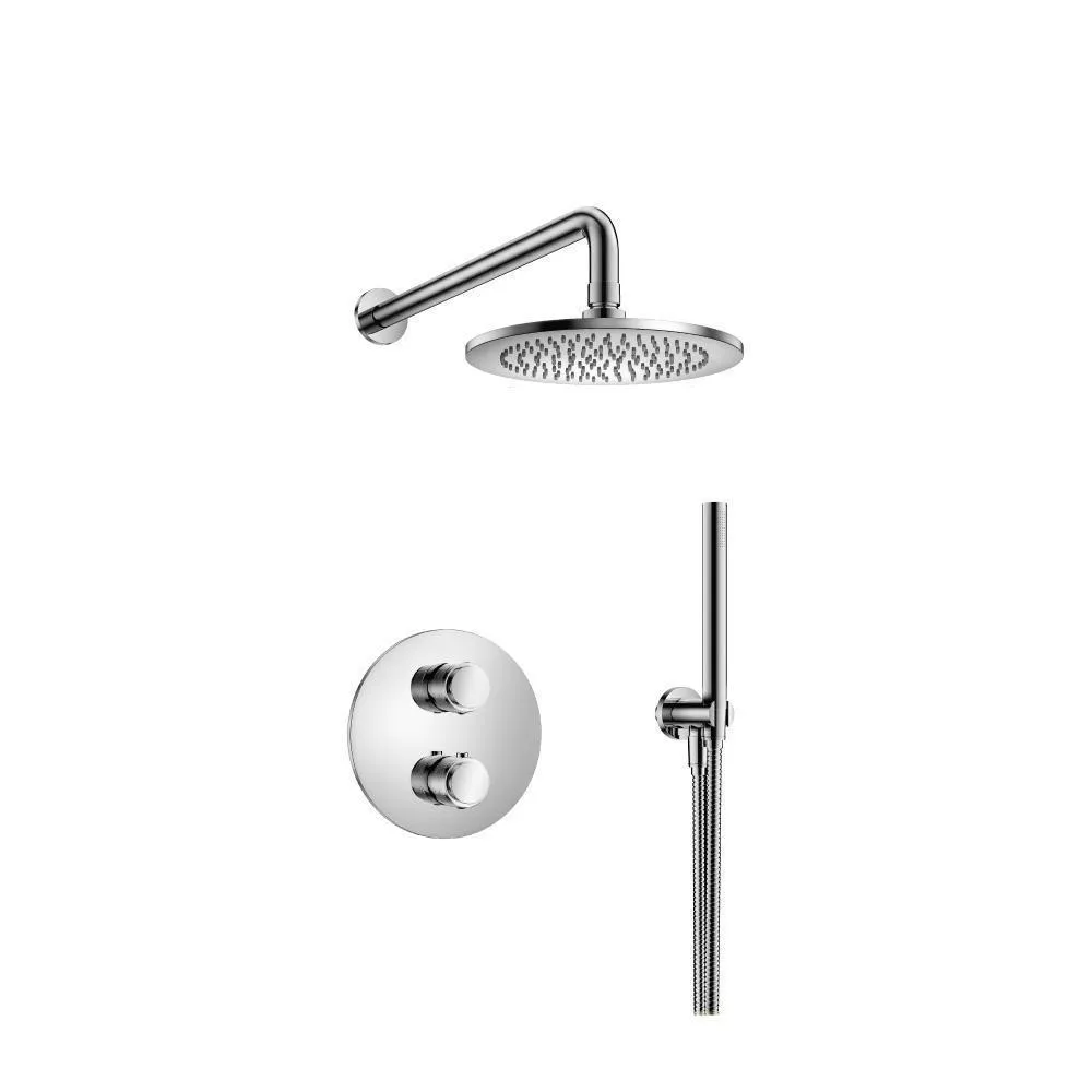 Chrome Two Output Shower Set With Shower Head And Hand Held material