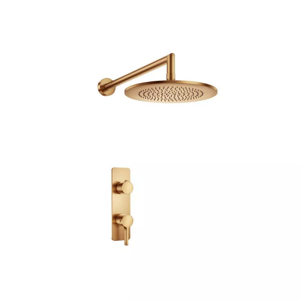 Brushed Bronze PVD Single Output Shower Set With Shower Head And Arm material