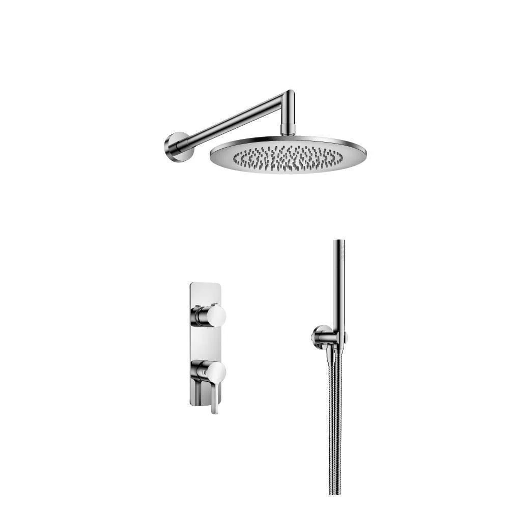 Chrome Two Output Shower Set With Shower Head And Hand Held material