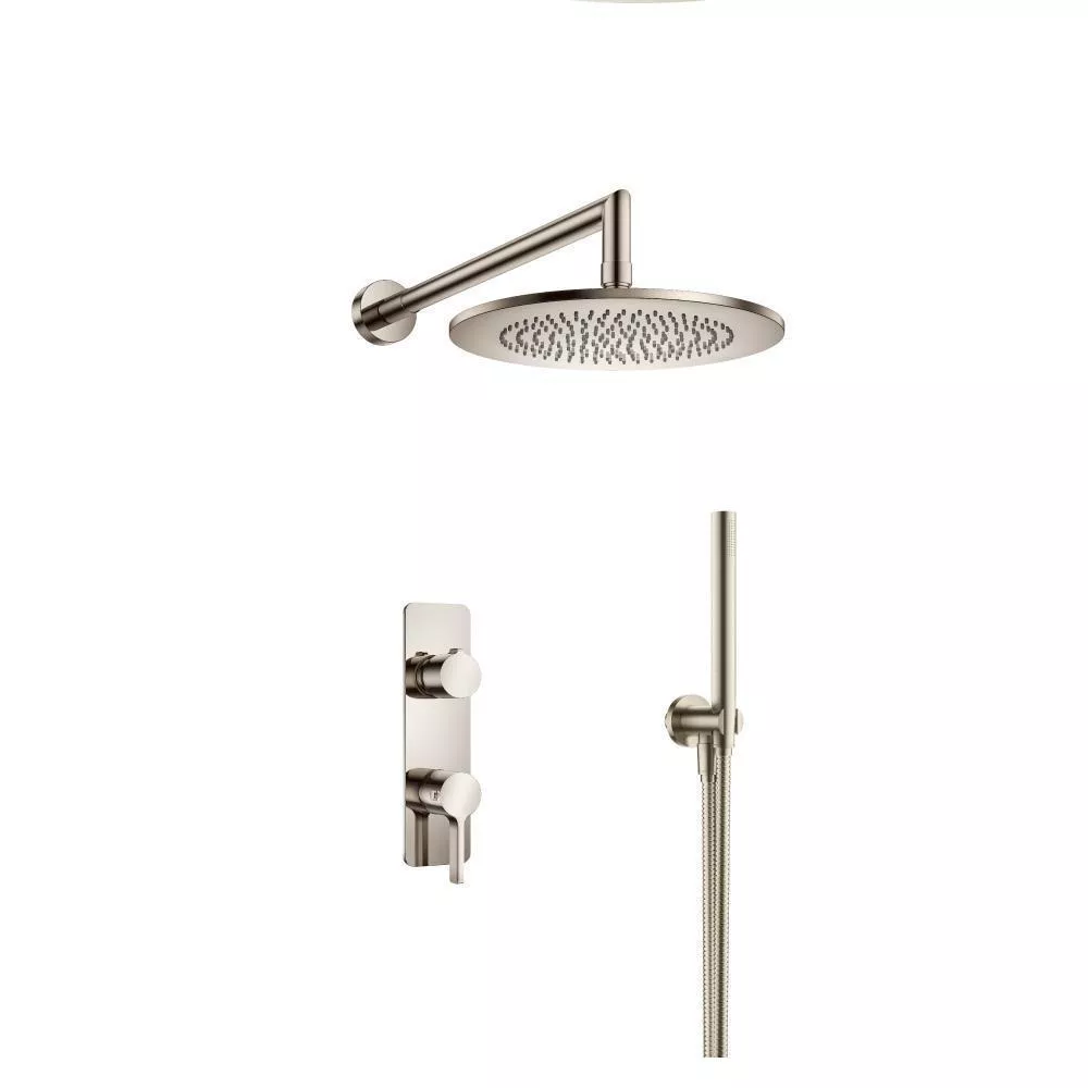 Polished Nickel PVD Two Output Shower Set With Shower Head And Hand Held material