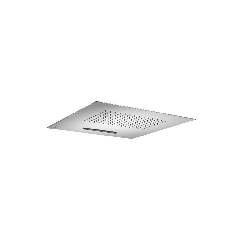 Chrome 15" Stainless Steel Flush Mount Rainhead With Cascade Waterfall material