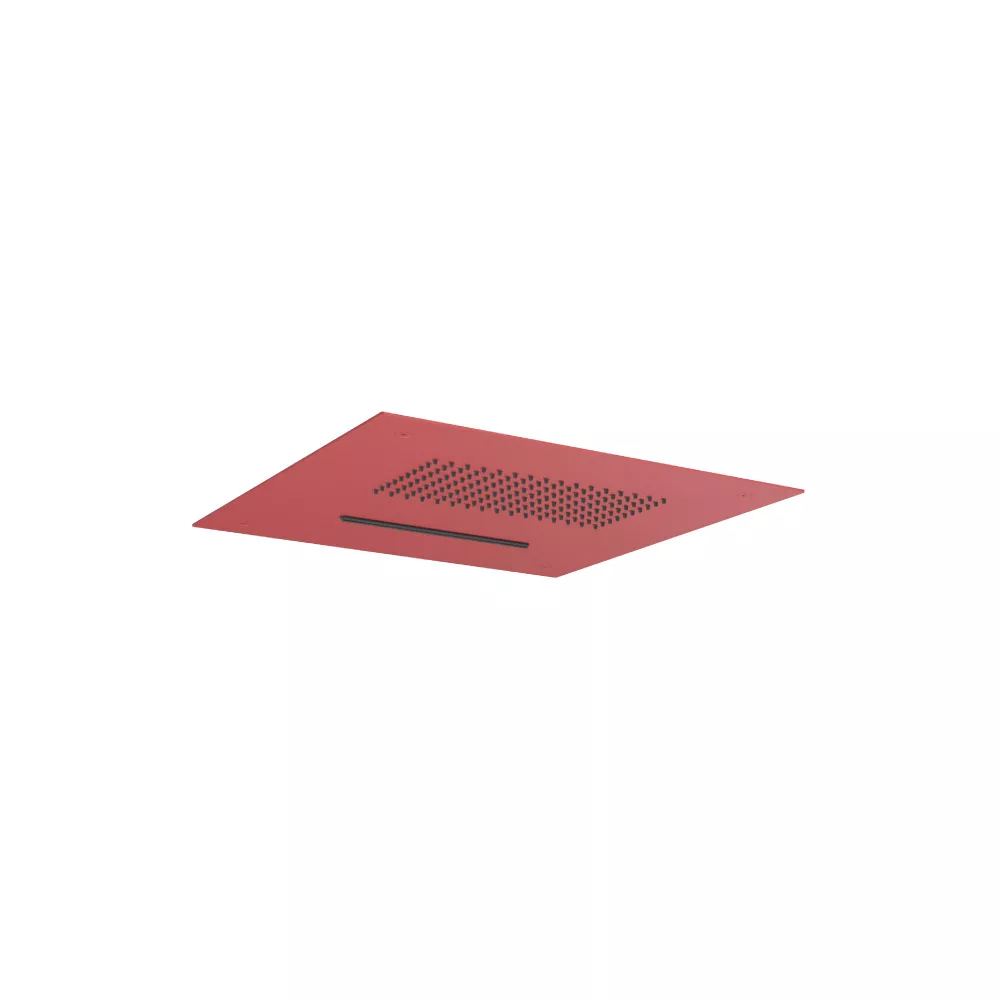 Deep Red 15" Stainless Steel Flush Mount Rainhead With Cascade Waterfall material