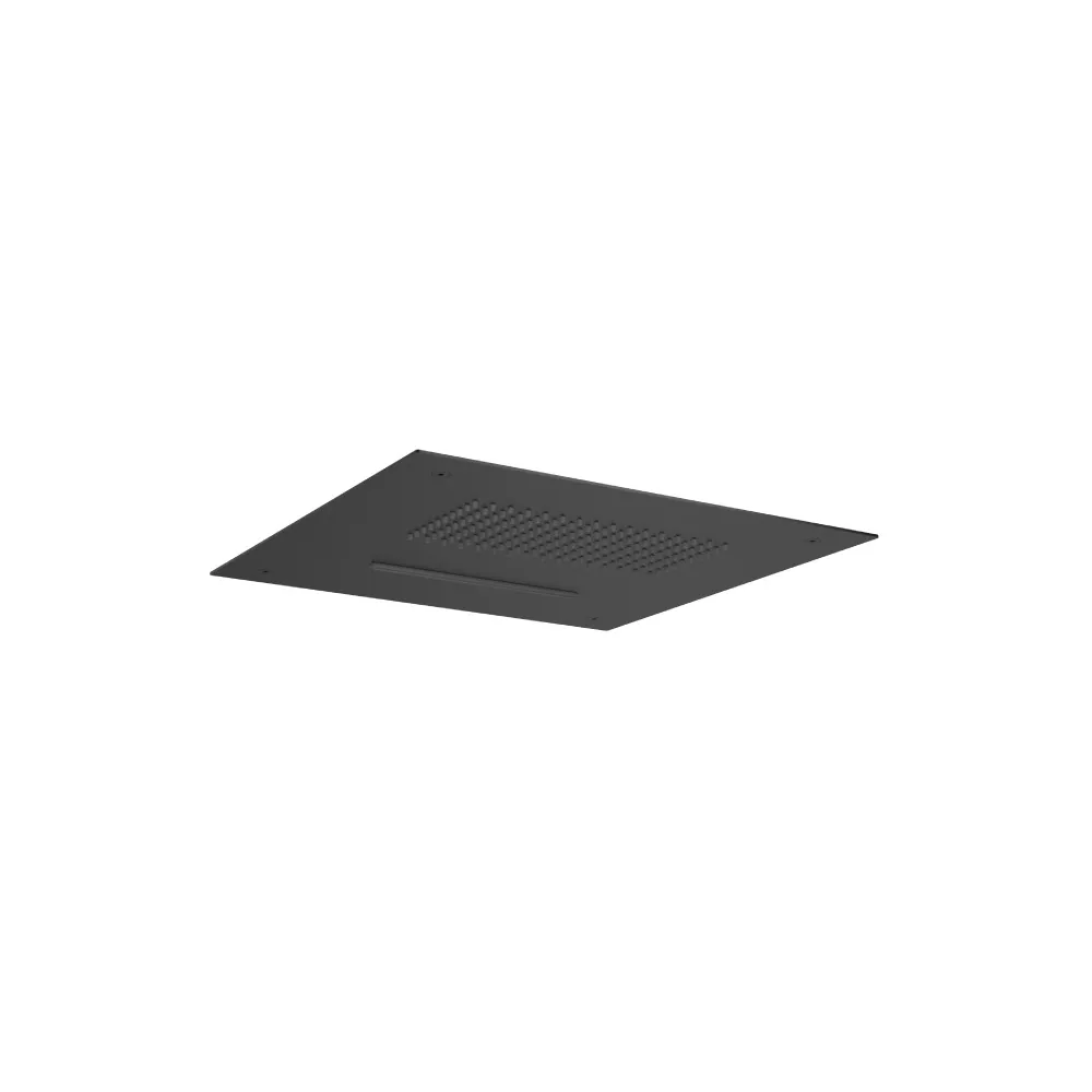 Gloss Black 15" Stainless Steel Flush Mount Rainhead With Cascade Waterfall material