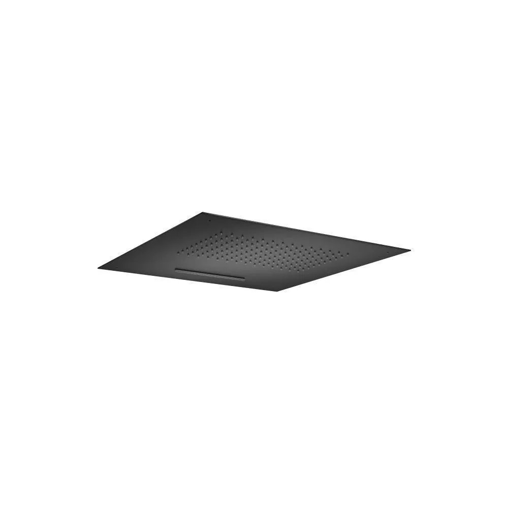 Matte Black 15" Stainless Steel Flush Mount Rainhead With Cascade Waterfall material