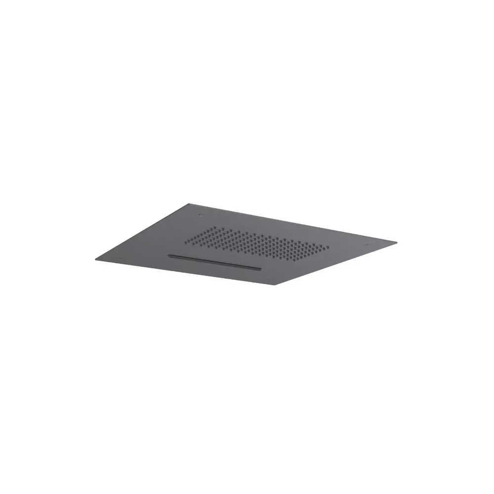 Rock Grey 15" Stainless Steel Flush Mount Rainhead With Cascade Waterfall material